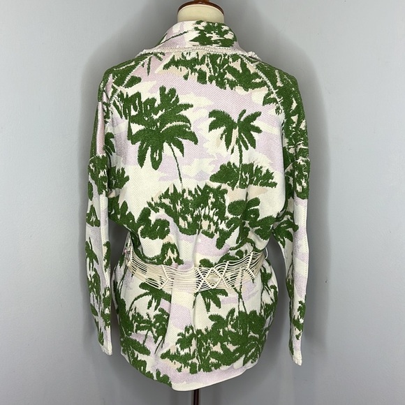 MAJE Imprime‎ Aloha Beige Belted Cardigan Jacket sz 2 SMALL - Picture 5 of 11